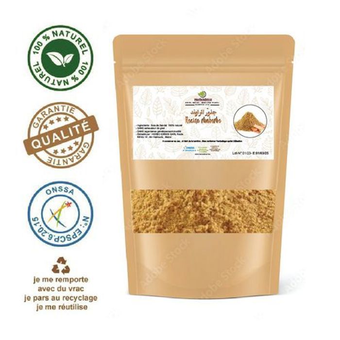 HERBO IDRISSI Racine de Rhubarb Poudre 100G ( Ménopause , Articulations , Transit intestinale )