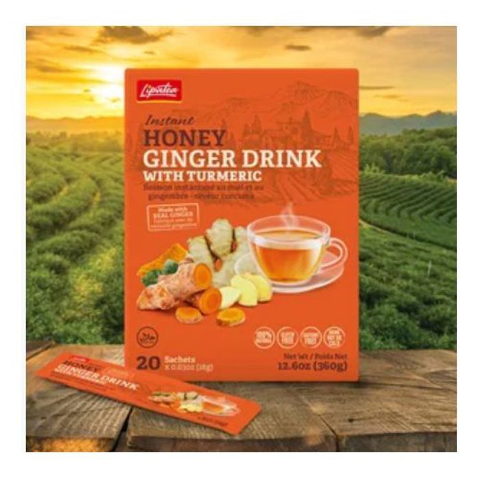 Lipatea Boisson Instantanée ( Gingembre-miel-Curcuma) 20 Sachets Soluble