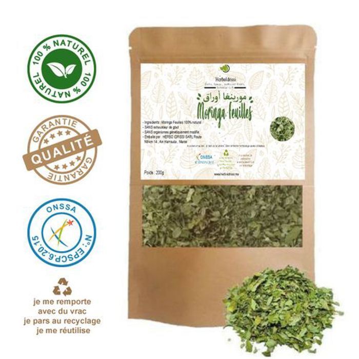 HERBO IDRISSI MORINGA Feuilles Naturels 100 g Super-Aliments ,