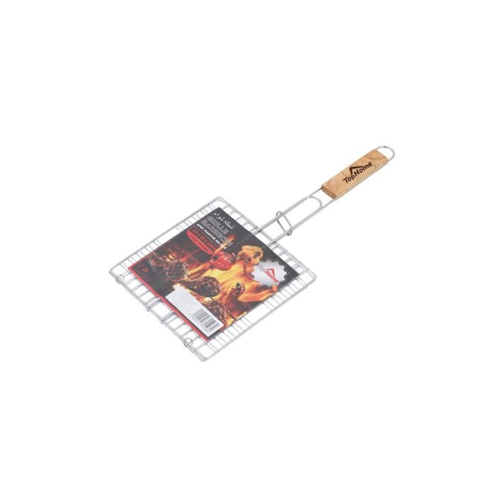 GRILLE BARBECUE 22X22CM MANCHE EN BOIS