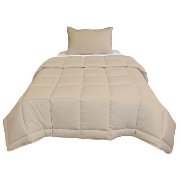 Couette - DWIRTY - Microgel Antiallergique - 1 Place - 160x200 cm - Beige Sable