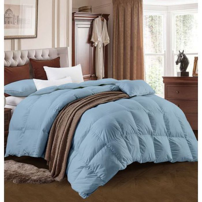 Couette - DWIRTY - Bleu Glacier - Microgel Antiallergique - 220x240 cm - Chaude