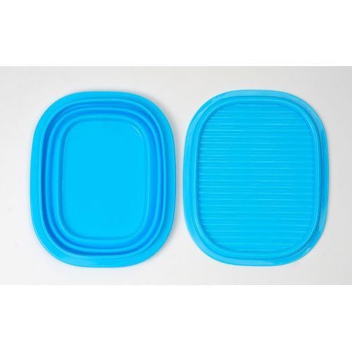 Boite de repas - DWIRTY - Carrée - Silicone alimentaire - Pliable - Couvercle hermétique