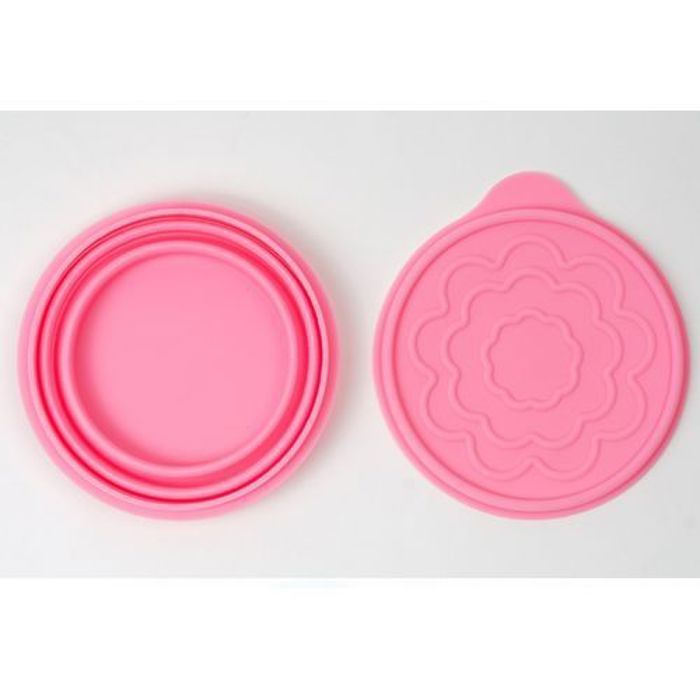 Boite de repas pliable - DWIRTY - Ronde - Silicone alimentaire - Rose - Résistante à la chaleur