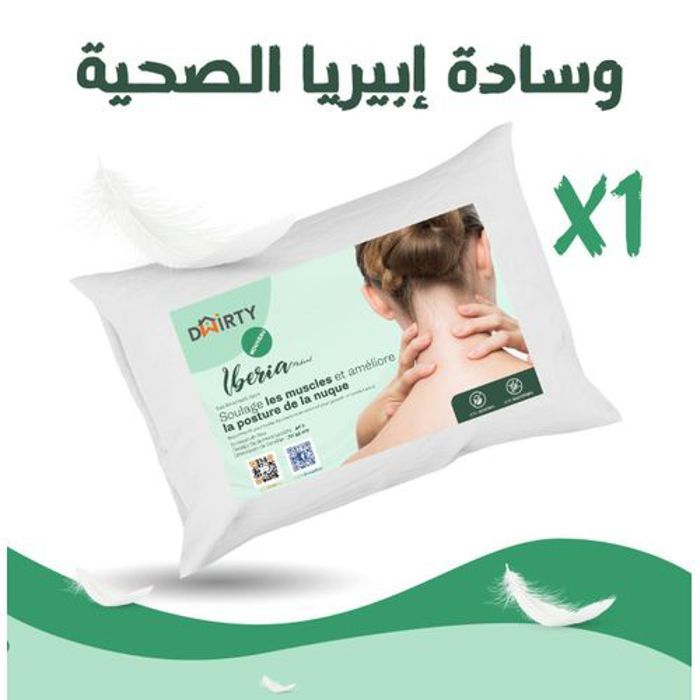 Oreiller - DWIRTY - IBERIA de Luxe - Microfibre - 45x70 cm - Semi ferme - Blanc