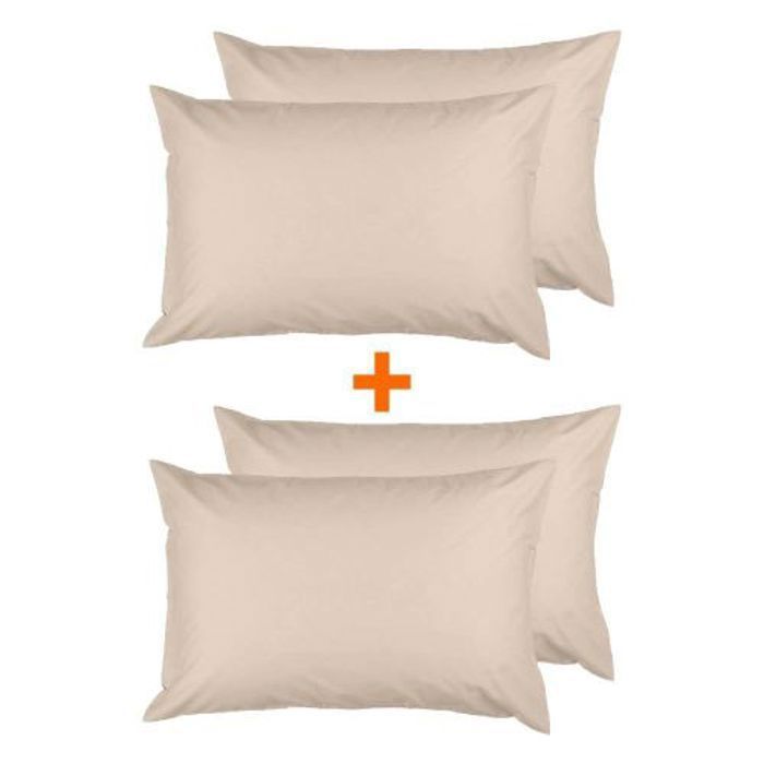 Taies d'oreiller - DWIRTY - Uni Antiallérgique - Beige Sable - 50x70cm - Microfibre