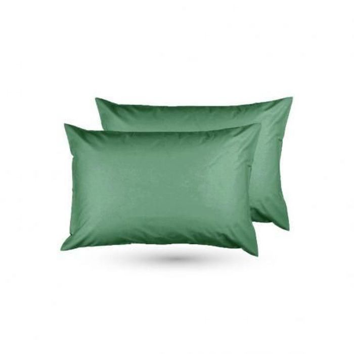 2 Taies D'oreiller Uni - Vert Foncé (50x70 cm) - Antiallergique & Doux