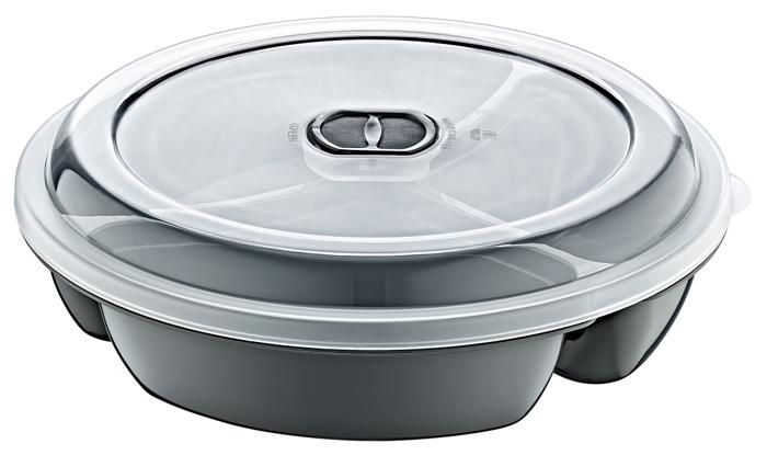 Boîte micro-ondes - HOBBY LIFE - 3 compartiments - Gris - Polypropylène - Résistante aux températures élevées