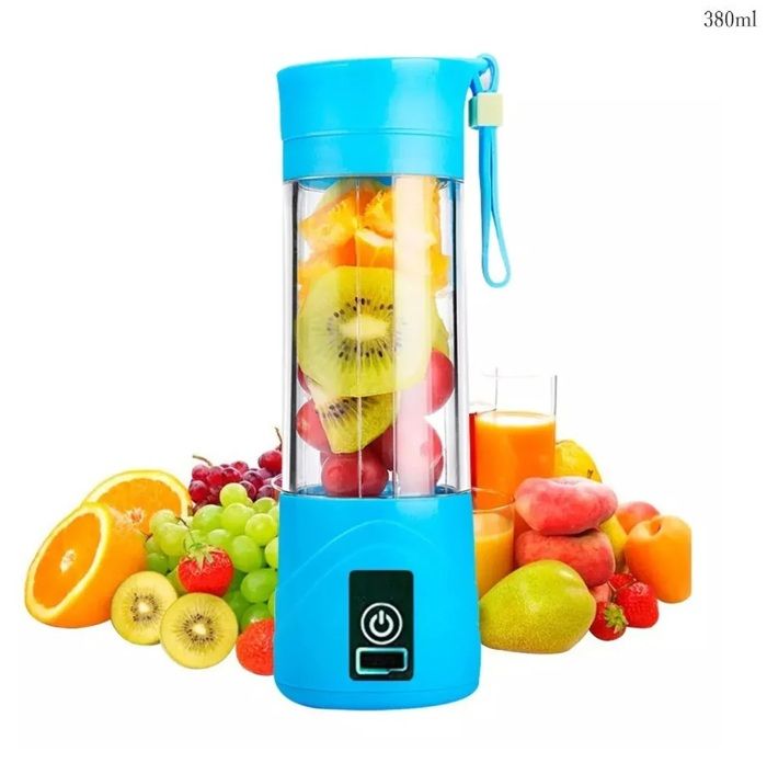 Mini melangeur Blender de jus rechargeable portable a 6 lames 380 ml
