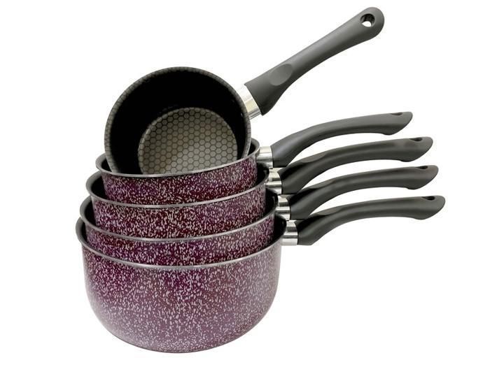 Casseroles anti-adhésives - Violetta - Série 5 - 5 diamètres - Revêtement anti-adhérent - Manche en bakélite