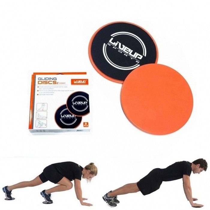 Disque Glissant - LIVEUP SPORTS - Orange - Musculation - Facilite les exercices - Mixte