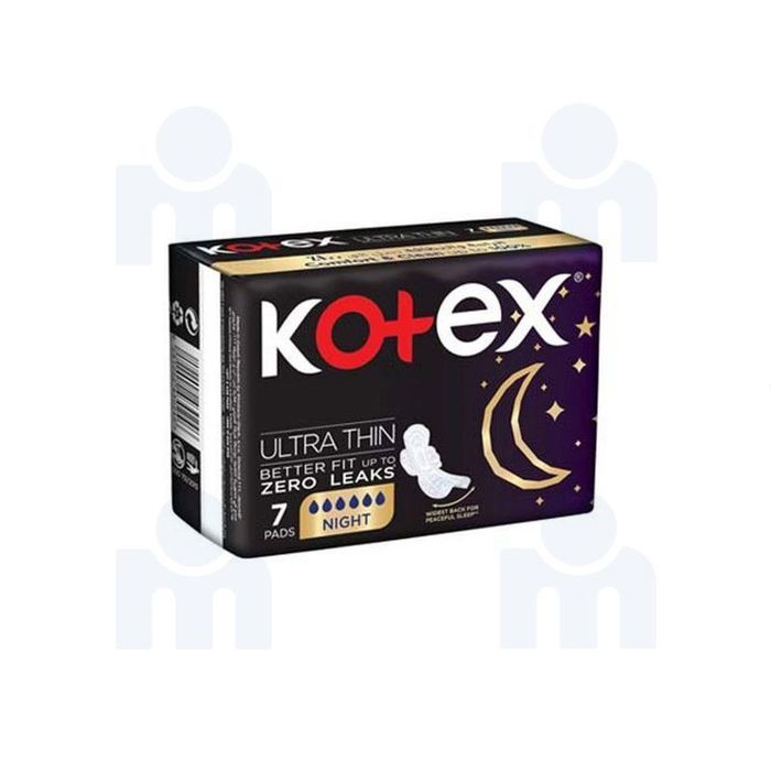 Serviettes hygiéniques ultra fines night time normales x7 - KOTEX