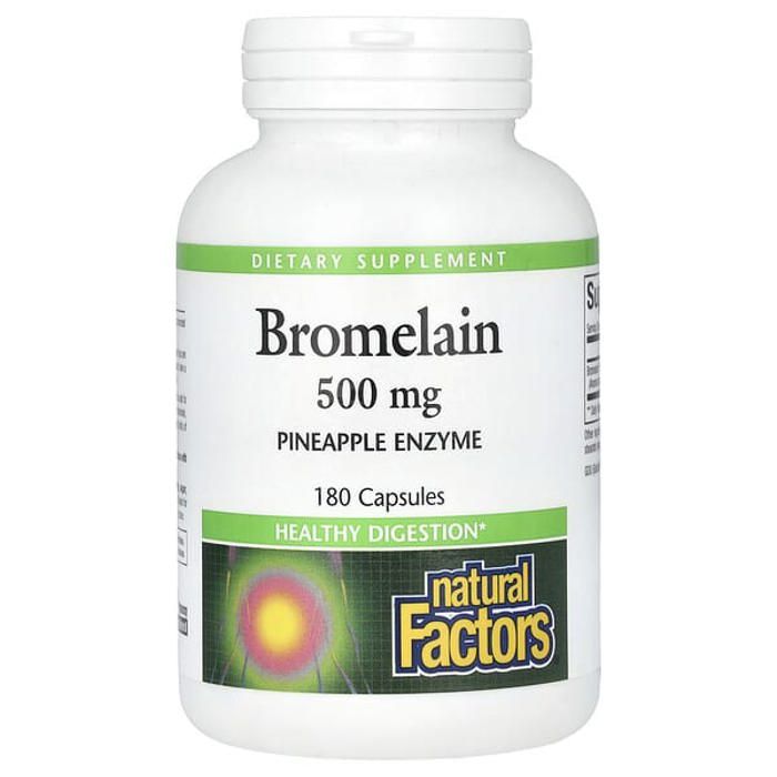 Natural Factors - Bromelain, 500 mg, 180 Capsules
