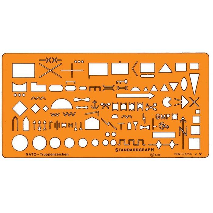 Normographe gabarit Militaire dessin technique Standard OTAN 8352.