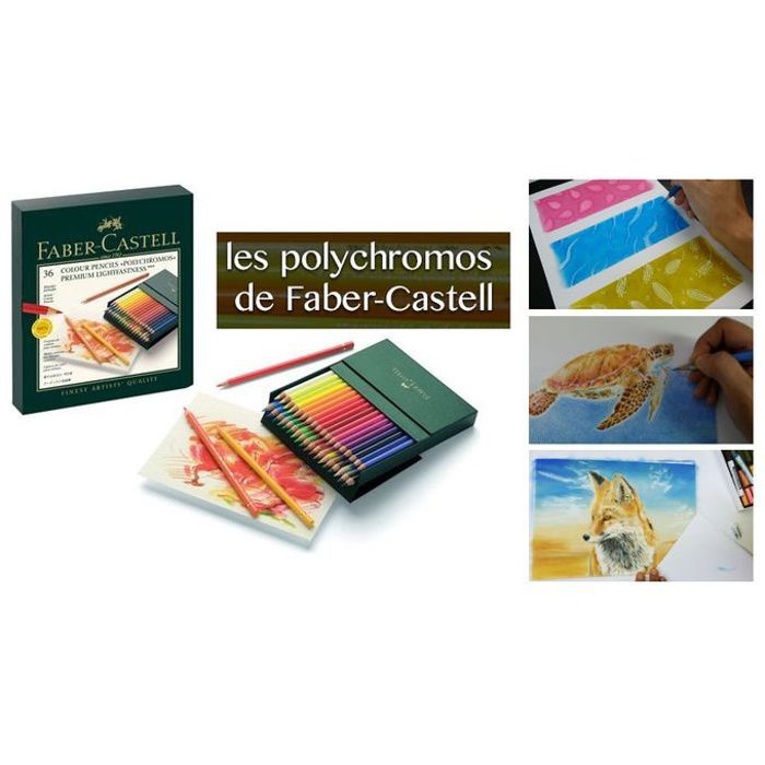 Coffret Studio box 36 crayons polychromos 3,8 mm,brillant à base de pastel gras.