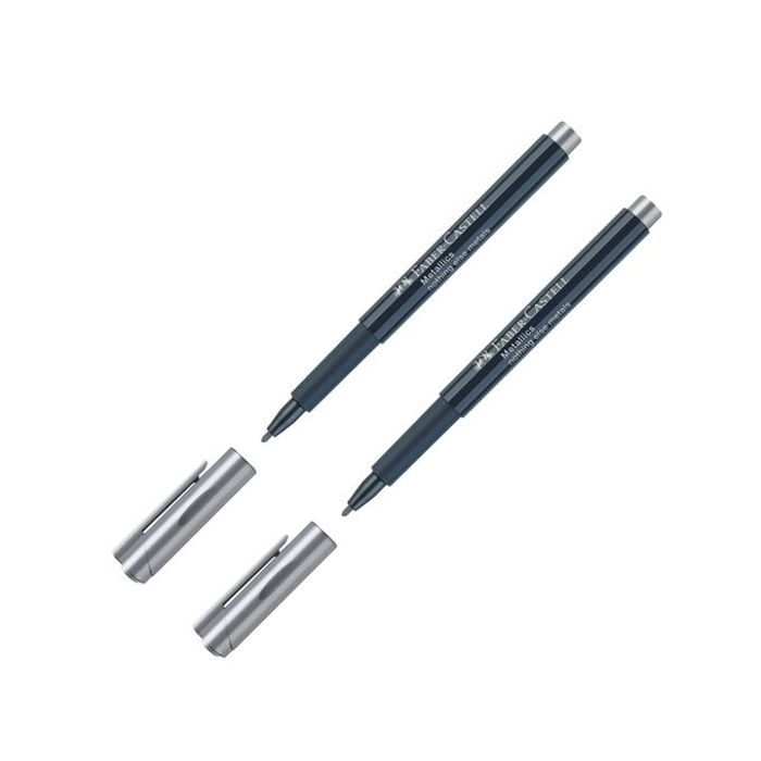 2 Feutres Marqueurs métallique 1,5mm Argent,Permanent,Multi surface,Encre chine