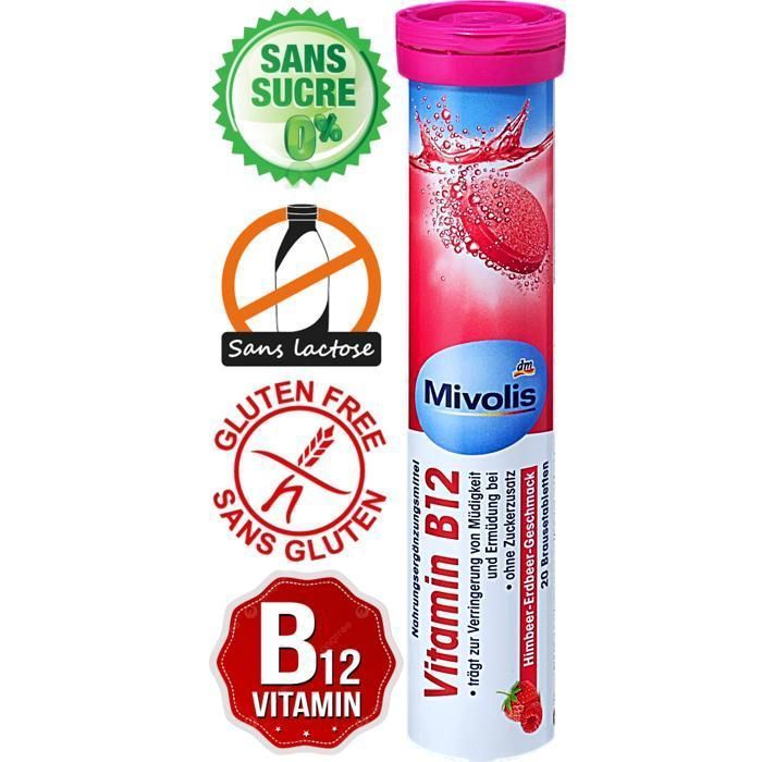 Pack 3 pièce vitamine B12 (sans sucre ajouté) Made in Germany