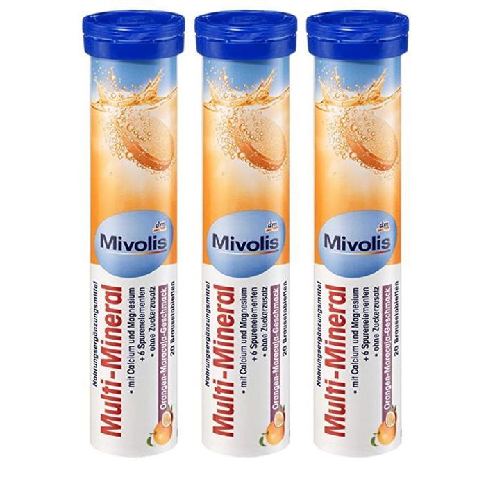 Minéraux: Calcium,Chrome, Cuivre,Magnésium, Manganèse, Molybdène, Sélénium, Zinc. Pack de 6 tubes Made in Germany