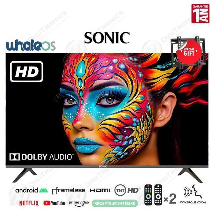 32 HD Smart WhaleOS Dolby Audio, Récepteur Intégré, TNT HD + Support gratuit