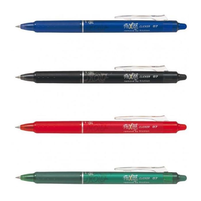 Set 4 stylos billes gel rétractable effaçable & rechargeable FRIXION