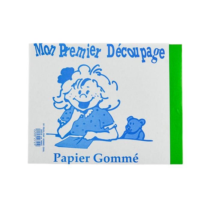 10 FEUIL/PAP GOMME COUL 20X24