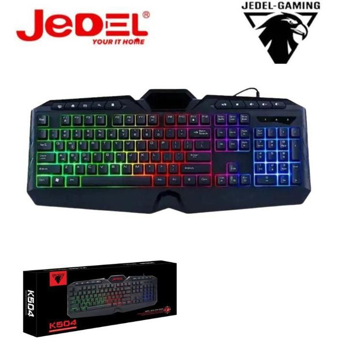 Clavier Gamer - JEDEL - K504 - Rétroéclairage LED - 104 touches - Filaire