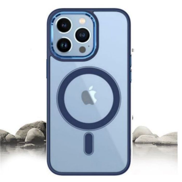 Pochette Iphone 11 Pro Max Silicone Transparente Super Magsafe Bleu