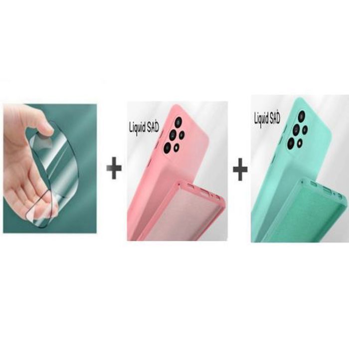Coque de téléphone - GÉNÉRIQUE - Samsung A73S - Silicone Souple - Rose et Vert - Protection Incassable