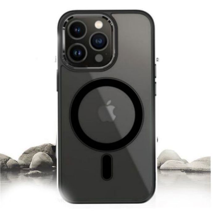 Pochette Iphone 12 Silicone Transparente Super Magsafe Noir