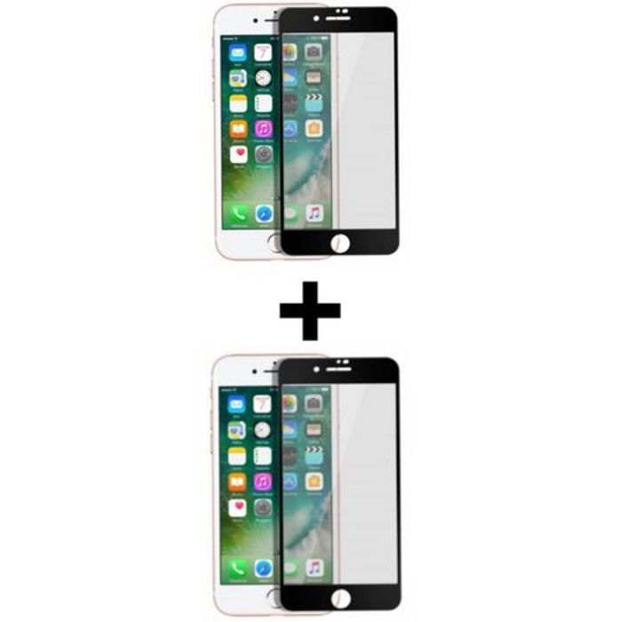 Coque et Protection d'Écran - GÉNÉRIQUE - iPhone 7Plus/8Plus - Noir - Protection Complète - Élégance