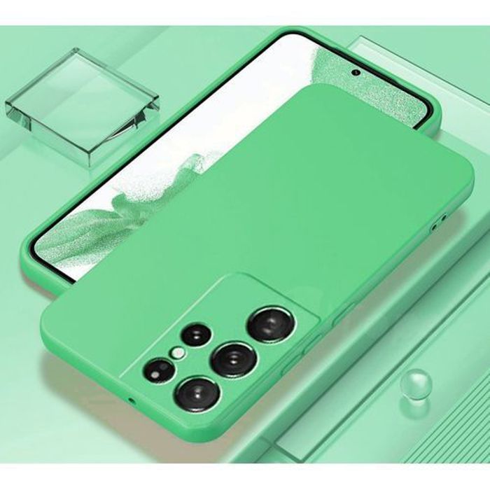 Coque - GÉNÉRIQUE - Samsung Galaxy S22 Ultra - Vert Pistache - Silicone - Souple