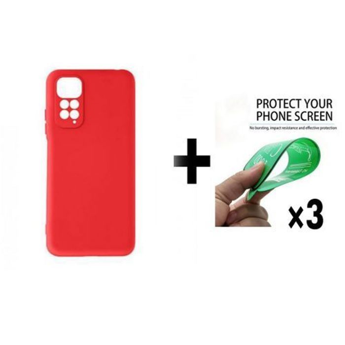 Pochette - GÉNÉRIQUE - Redmi Note 11 Pro 4G - Silicone Souple - Rouge - Protection Complète