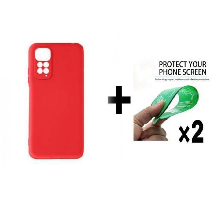 Pochette - GÉNÉRIQUE - Xiaomi Poco M4 Pro 4G - Silicone Souple - Rouge - Protection Complète