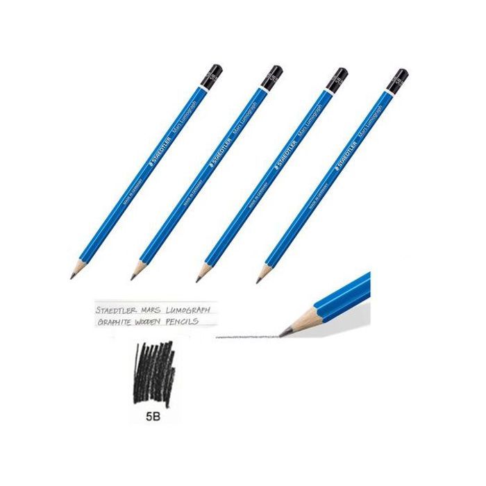 Lot 4 Crayons 5B dessin technique artistique graphite,degré dureté 5B,mine 2,5mm