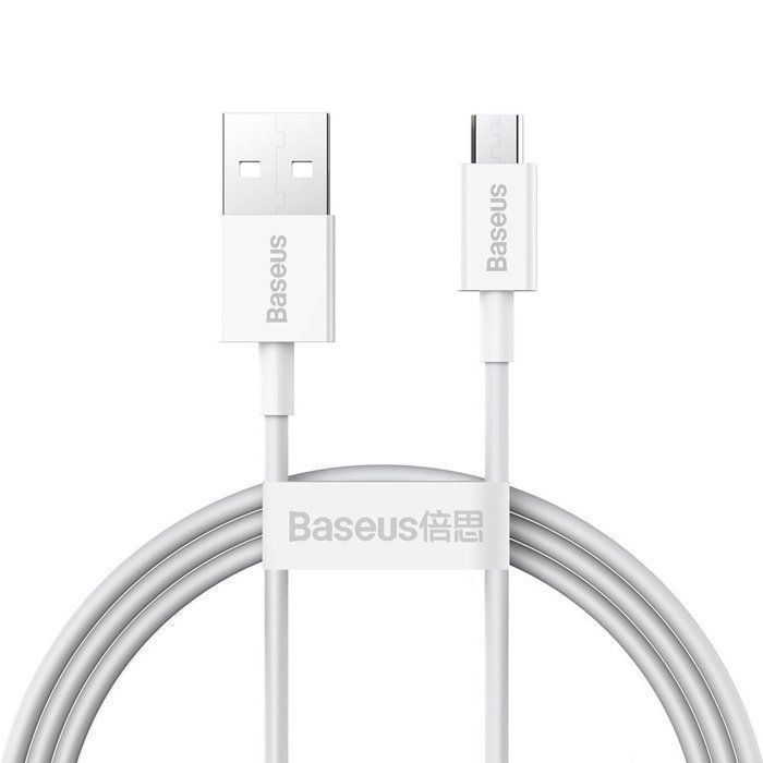 Câble USB vers Micro-USB - Baseus - Série Supérieure - 1M - 2A - Blanc