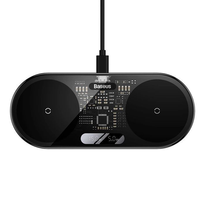Chargeur sans fil Baseus Dual USB-C 20W noir