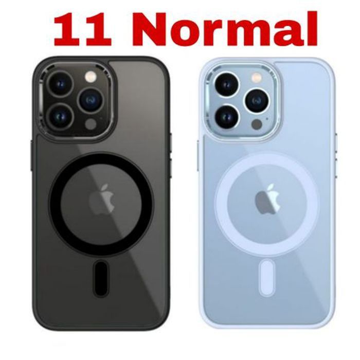 2 Pochette Iphone 11 Silicone Transparente Super Magsafe Noir Et Mauve