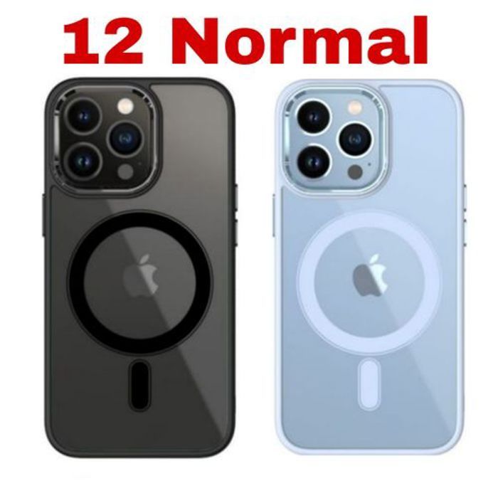 2 Pochette Iphone 12 Silicone Transparente Super Magsafe Noir Et Mauve