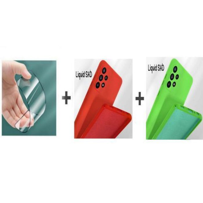 Case Pack : 2 Pochette Samsung A13 Silicone Souple Rouge Et Vert Pistache + Protection Incassable