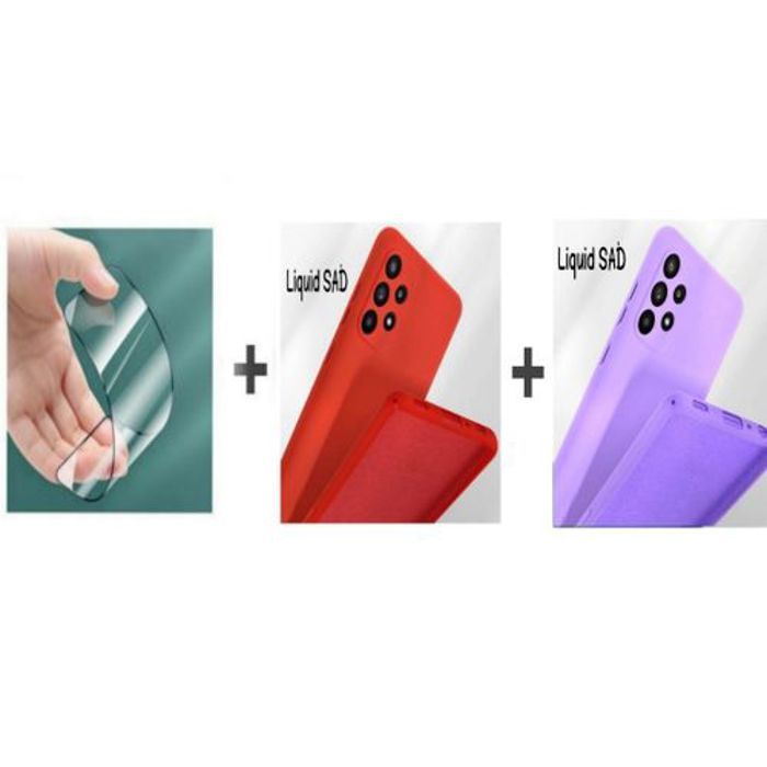 Coque de téléphone - GÉNÉRIQUE - Samsung A73 - Silicone Souple - Rouge et Mauve - Protection Incassable