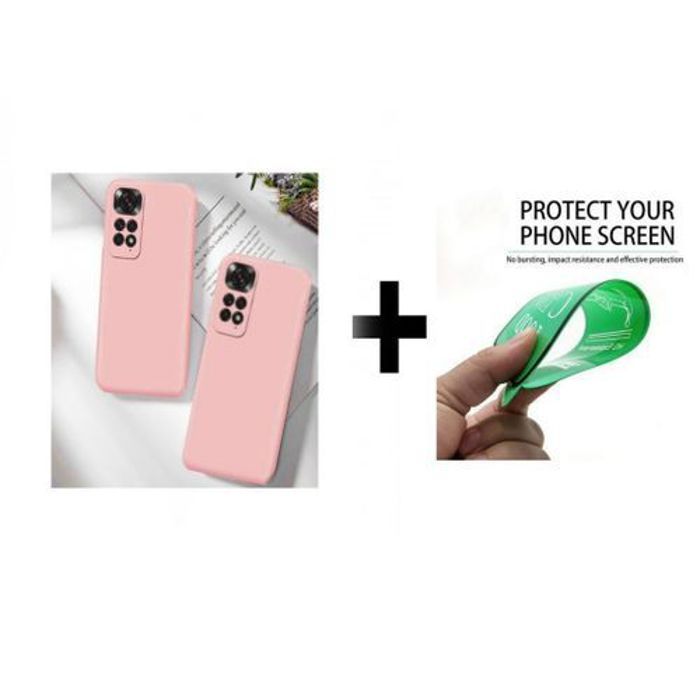 Coque et protection d'écran - GÉNÉRIQUE - Xiaomi Poco M4 Pro - Silicone - Rose - Résistant aux chocs