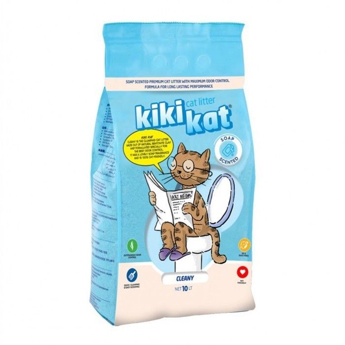 Litière pour chats - KIKIKAT - 10L - Parfum Savon - Contrôle des odeurs - Absorption efficace