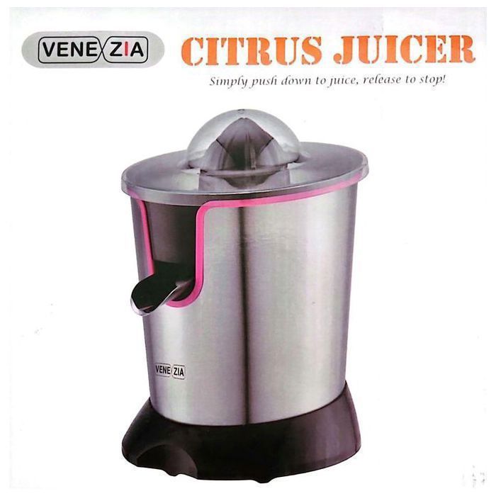 Venezia Presse agrumes électrique 85W, Inox, 2 cônes pour tous types d'agrumes