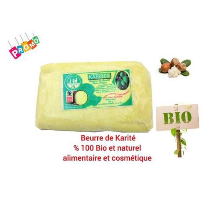 Karite Beurre de Karité bio Hydratant Nourrissant Corps & Cheveux - Beurre de Karité / 200 G