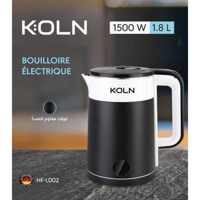 Bouilloire électrique - KOLN - 1500W - 1.8L - Plastique - Design moderne