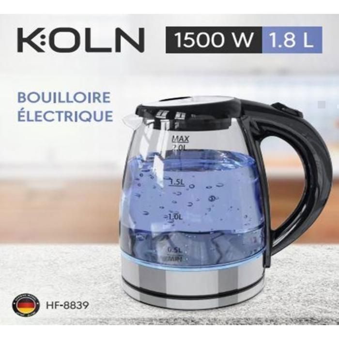 KOLN - BOUILLOIRE électrique 1500 W - 1.8 L - Noir