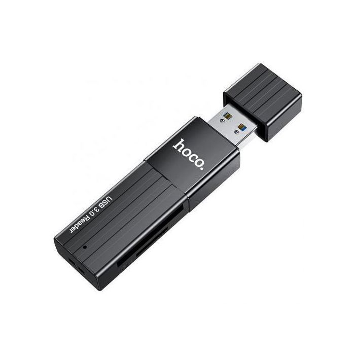 Lecteur de cartes - HOCO - Mindful 2-en-1 - USB2.0/USB3.0 - Support 2TB - 5Gbps