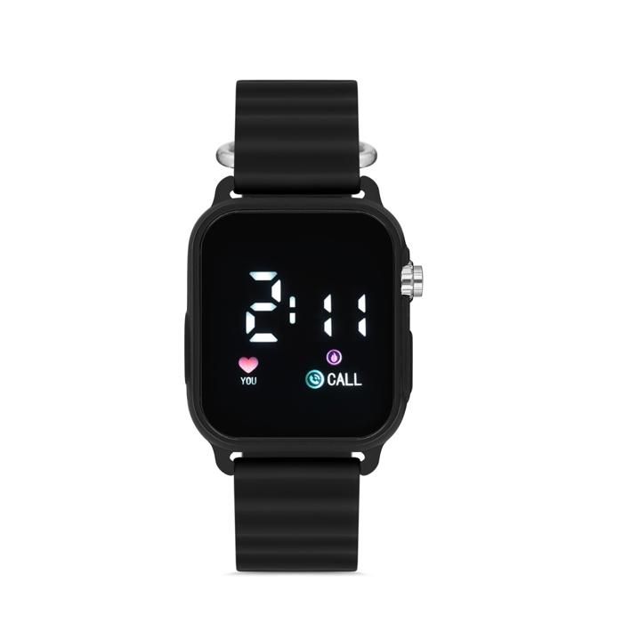 AQUA DI POLO -Montre-bracelet numérique LED unisexe en silicone noir APWR033301