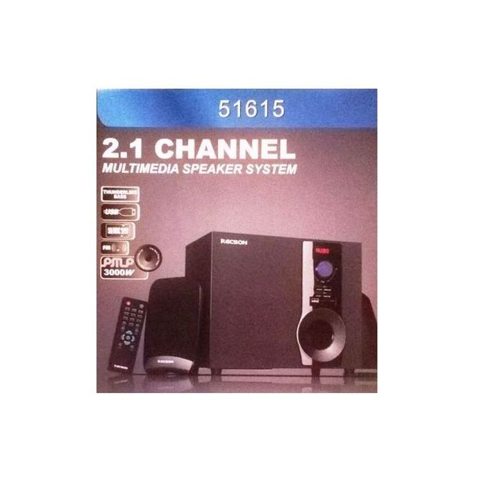Recson Promo 2.1 Channel système multimédia Haut-parleurs Puisant- 3000W PMPO -Bluetooth / USB / FM / SD / AUX Dvd- Noir
