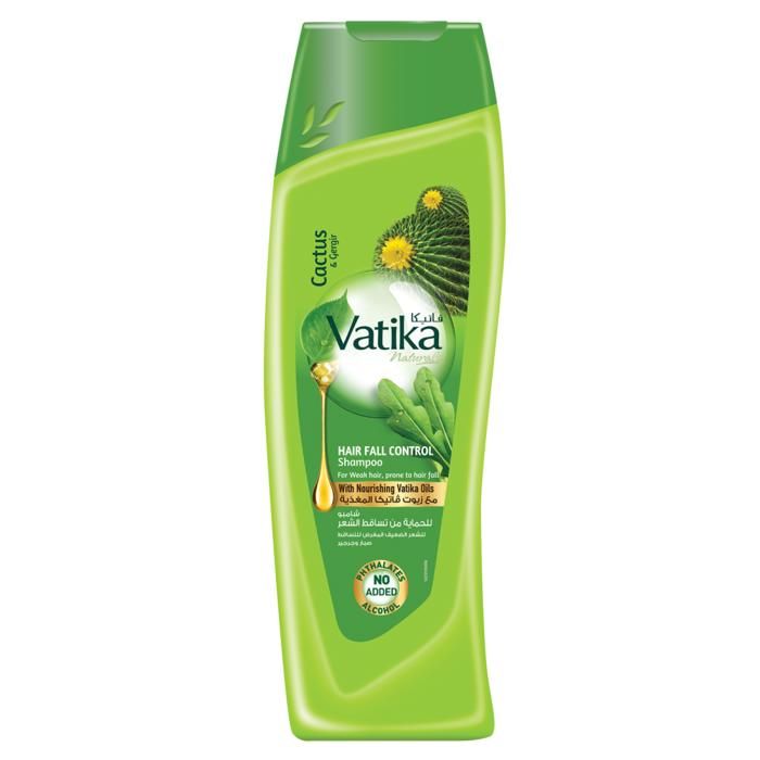 Shampoing Contrôle de Chute de Cheveux Vatika Naturals 400ml Enrichi en Extraits de Cactus et Gergir